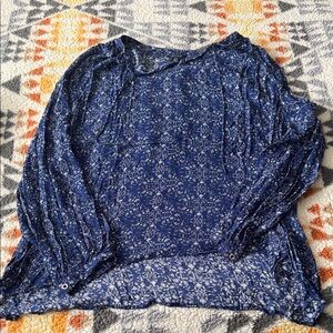 Lucky Brand Navy Floral Women's Blouse